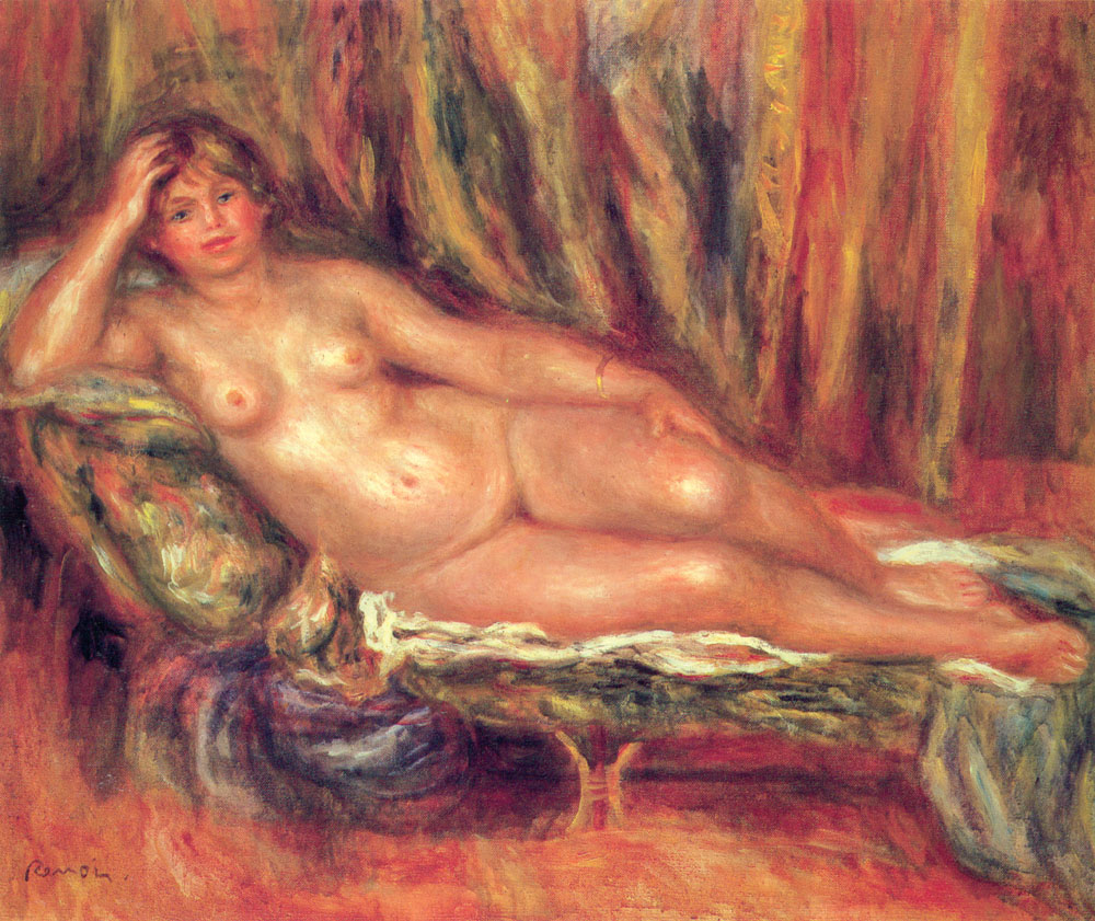 Nude on a Couch - Pierre-Auguste Renoir painting on canvas